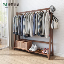 Solid Wood Floor Cloister Hood Bedroom Hanging Clothes Hanger Home Clothes Hanger Minima Modern Clothes Rack Room Shelving