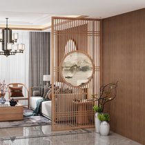 New Chinese screen partition wall Living room entrance door brake small apartment Modern simple office Solid wood grille
