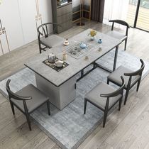 Simple modern rock tea table and chair combined kung fu tea table cooking tea table one office household tea set