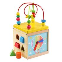 Childrens toys 1-2-3 years old puzzle force development Little girl boy baby early education Building blocks string around beads treasure box