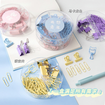 This Lady candy color multifunctional long tail clip mixed with student dovetail clip clip storage small clip stationery