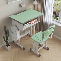 Childrens desk learning table can lift Childrens simple household primary and secondary school students writing tables and chairs for boys and girls homework table