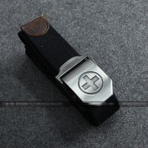 Tide brand struck Europe and the United States thickened extended automatic buckle canvas belt Mens casual aluminum alloy wild pants