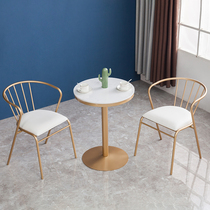 Nordic Net red milk tea shop table and chair balcony leisure small round table drink cold drink dessert shop table and chair reception negotiation table