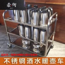 Thickened stainless steel dining carts small carts restaurants three-layer delivery carts mobile food carts bowls commercial trolleys