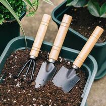 Small iron shovel gardening big three-piece set potted small garden small indoor flower potted loose soil planting flower planting vegetable tool