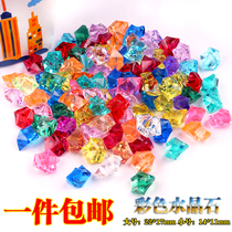 Acrylic Plastic Big Diamond kindergarten reward Little girl Birthday gift DIY Children string jewelry stone toy