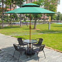 Outdoor Table And Chairs With Umbrella Outdoor Patio Casual Iron Art Open-air Shade Sun Umbrella Cafe Milk Tea Shop Outside Swing Combination