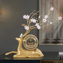 Light luxury brass clock pendulum clock living room clock simple creative pure copper desktop clock Villa porch ornaments and clocks