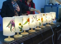Simple desk lamp diy material bag bedside lamp linen embossed dried flower creative handmade warm-up activities