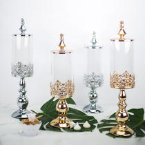 European sugar jars wedding dessert table decoration ornaments sugar jars glass candy jars snacks biscuits storage cans