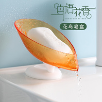 Creative soap box standing non-hole rotatable drain soap box flower and bird baby whale bathroom storage box