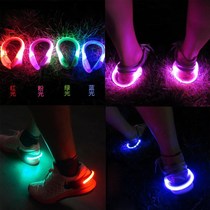 Luminous fluorescent night run light safety night run community equipment shoe clip light warning signal sports foot ring running light