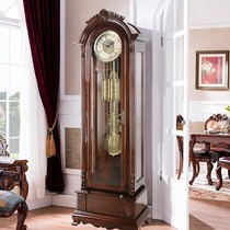 American luxury villa retro mechanical floor clock living room decoration standing clock solid wood clock German mechanical clock