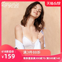 兰卓丽性感蕾丝法式内衣无钢圈免穿文胸一体式吊带背心女bralette