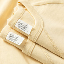 250g heavy lbs pure cotton round collar short sleeve buttoned T-shirt Almond Color Casual Loose undershirt Summer Sleet jacket male and female T