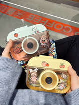 Net red suction cup cute girl plastic water Cup Korean portable student camera creative drop-resistant personality Cup