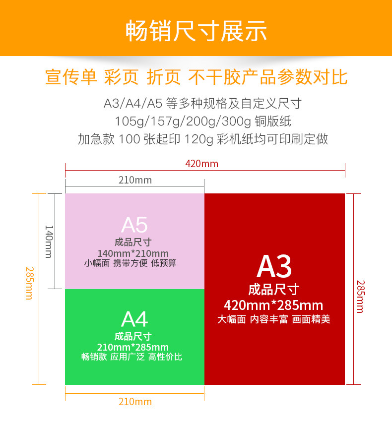 a4a5a3彩页定dm单小广告纸宣传单厂家直发3折页4折页对折页代金券海报