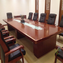 Paint Meeting Table Long Table Chairs Combined Large Small Solid Wood Leather Office Furniture Training Table Meeting Table