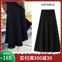 Pregnant women tide 2021 slim skirt skirt autumn and winter a long winter knitted slim elastic skirt