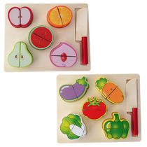 Wooden cut vegetables simulation kitchen toy girl boy house cut fruit cut look set birthday gift