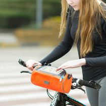 Cylindrical bicycle bag with touch screen window large capacity bicycle bag bicycle accessory bag riding mobile phone bag handlebar bag