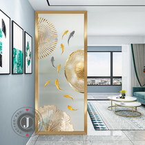 Light luxury glass entrance screen Living room partition Bedroom Chinese restaurant decoration modern nine fish abstract simplicity