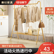 Simple hanger floor bedroom hanger clothes rack multi-function coat rack Net red light luxury iron rack