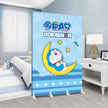 Cartoon childrens screen partition wall Living room folding bedroom Home animation Modern simple mobile simple kindergarten