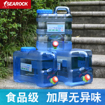 Outdoor bucket with faucet car on self-driving storage tank pure mineral water picnic water storage plastic bucket