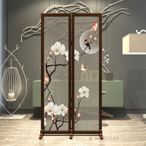New Chinese-style screen partition wall office living room bedroom shielding home mobile folding fabric porch folding screen