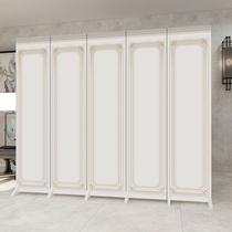 Nordic white screen partition living room modern simple foldable mobile occlusion Home office practical folding screen