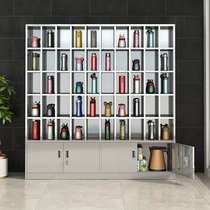 Factory workshop tea cup cabinet storage rack water cup dust-free cup cabinet custom stainless steel company multi-grid cabinet