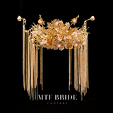 Man Tingfang 2020 New Yushu Qiongzhu Chinese Hairpin Earring Set Bride Wedding Headdress