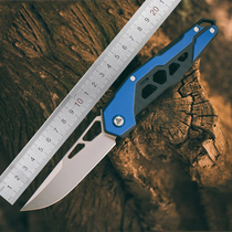 Three-blade 9225 Wood outdoor portable wooden folding knife small knife self-defense saber fruit knife field survival knife