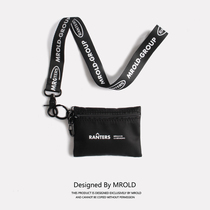 Tide Card Hanging Neck Campus Card Pocket Zero Wallet Integrated Document Bag Key Bag Men Mini Slim small and zero Money Card