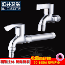 Bojing All-copper quick-opening washing machine special faucet 4 points extended single cold mop pool household dishwashing basin faucet