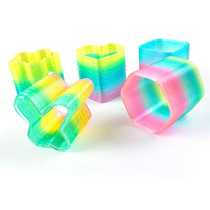 Childrens spring toy rainbow ring elastic pull ring magic rainbow ring large puzzle classic nostalgic colorful circle