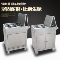 Stainless steel seasoning truck commercial seasoning table small kitchen seasoning truck multifunctional hotel mobile dining cart