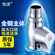 All copper squat toilet flush valve handpress Public toilet toilet rinse valve knob