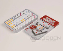 5010 white background colored dots nail-free iron box melamine domino set 28 double six Dominoes