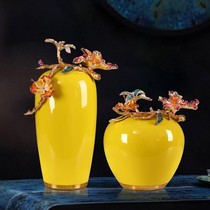 New Chinese enamel fashion ornaments household desktop ceramics atmospheric furnishings living room entrance wine cabinet atmospheric decoration