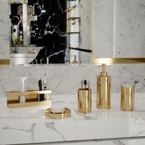 bencross gold stainless steel simple luxury bathroom toilet set Gargle cup Toothbrush toothpaste rack Soap holder