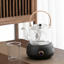 Electric pottery stove household tea maker teapot set steaming tea high temperature thick glass tea maker boiling water teapot