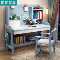 Childrens learning table can lift solid wood desk primary school students home Writing Desk Girl simple modern bedroom desk