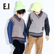 E I boys  plaid vest sweater sweater E19305-62178