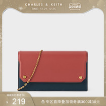 CHARLES & KEITH Womens Bag CK6-10770444 Color Patchwork Flip Cover Shoulder Wallet