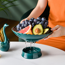 Light luxury wind Net red wedding ceramic fruit plate living room coffee table household ins simple Nordic washing fruit basket