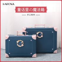 Hanlona retro suitcase female Mini 12 inch 16 inch 20 inch boarding case cosmetic case cosmetic bag