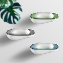 Soap box suction cup wall-mounted household soap box creative drain non-perforated toilet wall large soap holder